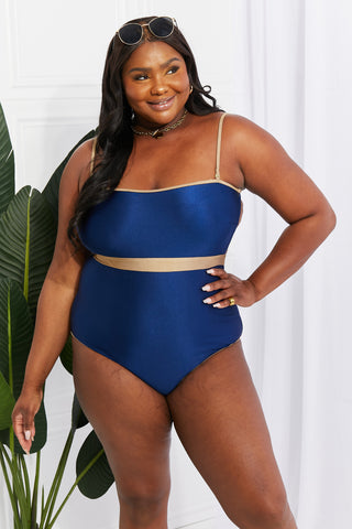 Marina West Swim Wave Break Contrast Trim One-Piece Trendsi