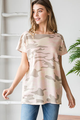 Heimish Full Size Camouflage Tunic T-Shirt Trendsi