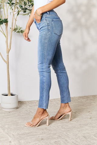 BAYEAS Raw Hem Skinny Jeans Trendsi