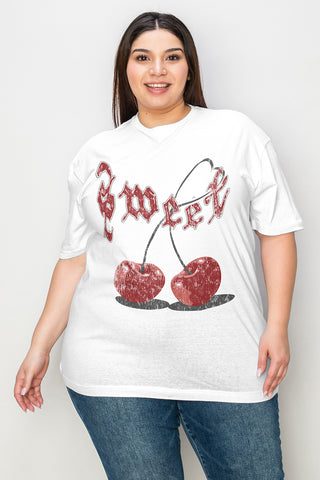 Simply Love Full Size Sweet Cherry Graphic T-Shirt Trendsi