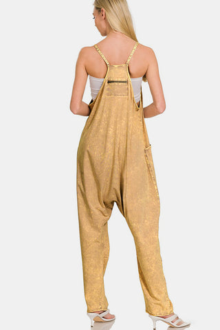 Zenana Spaghetti Strap Jumpsuit with Pockets Trendsi