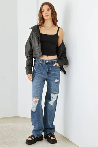 HAMMER COLLECTION Distressed High Waist Jeans Trendsi