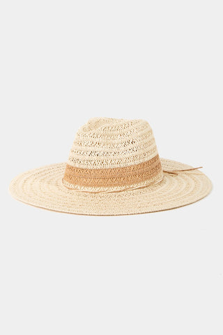 Fame Contrast Straw Braided Sun Hat Trendsi