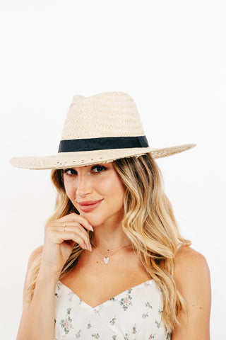 Fame Basket Weave Straw Sun Hat Trendsi