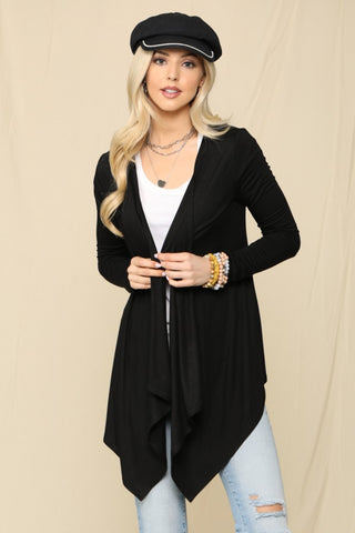 Celeste Full Size Open Front Knit Cardigan Trendsi