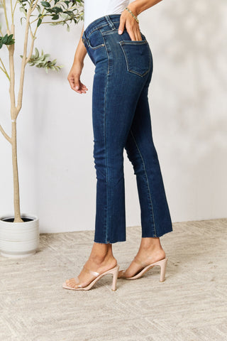 BAYEAS Full Size Raw Hem Straight Jeans Trendsi