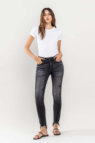 Lovervet Raw Hem Cropped Skinny Jeans Trendsi