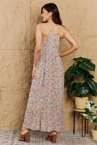 HEYSON Take Your Chances Full Size Floral Halter Neck Maxi Dress Trendsi