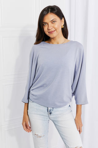 Andree by Unit Full Size Needless to Say Dolman Sleeve Top Trendsi