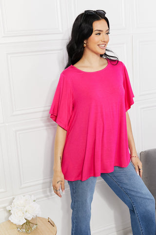 Yelete Full Size More Than Words Flutter Sleeve Top Trendsi