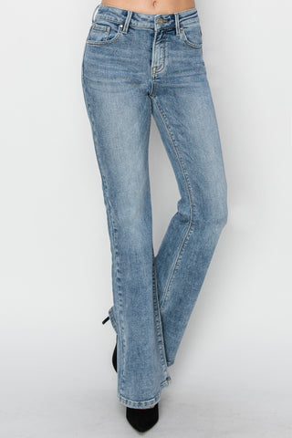 RISEN Full Size Mid Rise Bootcut Jeans Trendsi