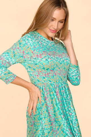 Haptics Round Neck Floral Dress with Pockets Trendsi