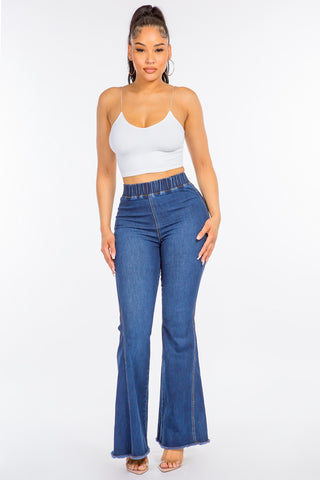 American Bazi High Waist Curvy Flare Jeans Trendsi