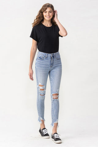 Lovervet Full Size Lauren Distressed High Rise Skinny Jeans Trendsi