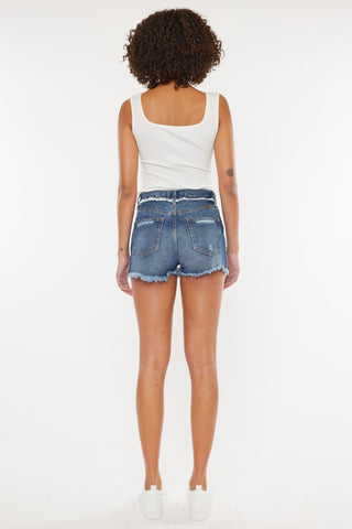 Kancan Distressed Button Fly Denim Shorts Trendsi