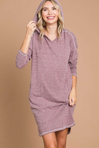 Culture Code Full Size Hooded Long Sleeve Sweater Dress Trendsi