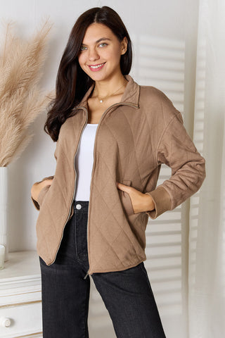 Heimish Full Size Zip-Up Jacket with Pockets Trendsi