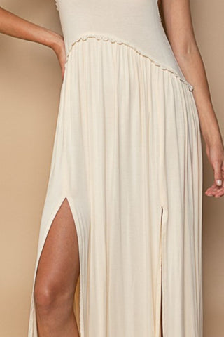 POL Sleeveless Back Zipper Front Slit Maxi Dress Trendsi