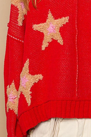 POL Long Sleeve Star Patch Sweater Trendsi