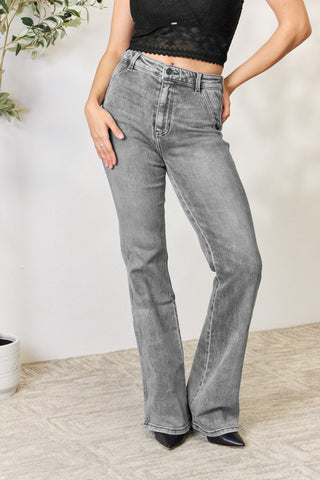 Kancan High Waist Slim Flare Jeans Trendsi