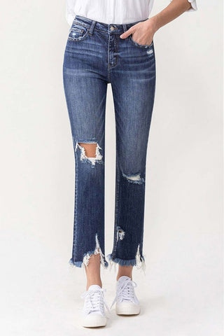 Lovervet Jackie Full Size High Rise Crop Straight Leg Jeans Trendsi