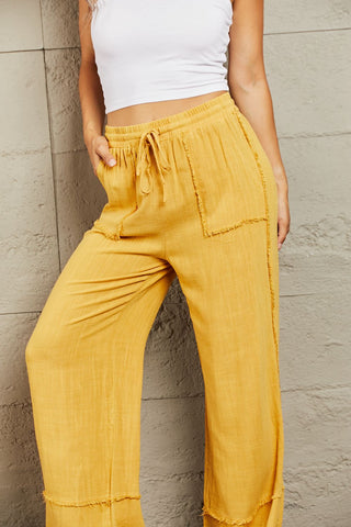 HEYSON Love Me Full Size Mineral Wash Wide Leg Pants Trendsi