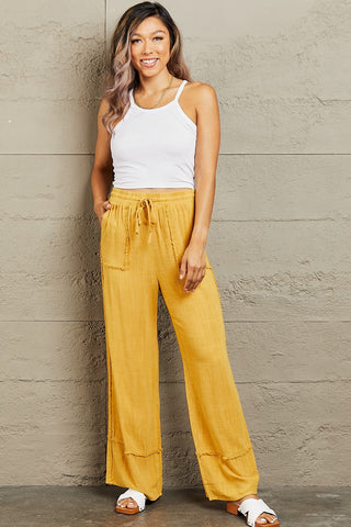 HEYSON Love Me Full Size Mineral Wash Wide Leg Pants Trendsi