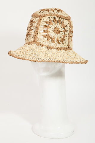 Fame Contrast Geometric Wide Brim Hat Trendsi