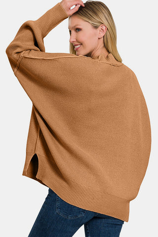 Zenana Side Sit Oversize Sweater Trendsi