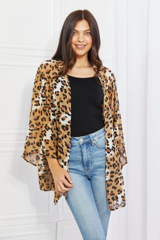 Melody Wild Muse Full Size Animal Print Kimono in Camel Trendsi