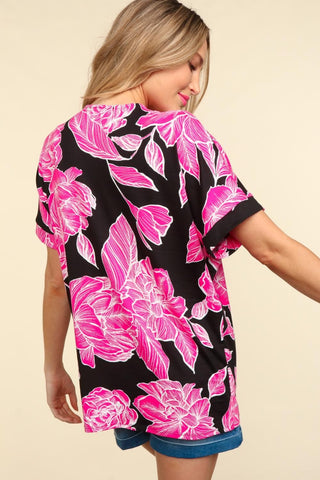 Haptics Floral Drop Shoulder T-Shirt Trendsi