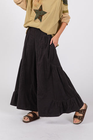 SAGE + FIG High Rise Corduroy Wide Leg Pants Trendsi