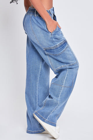 YMI Jeanswear High-Rise Straight Cargo Jeans Trendsi