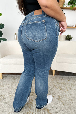 Judy Blue Full Size Mid Rise Release Hem Jeans Trendsi