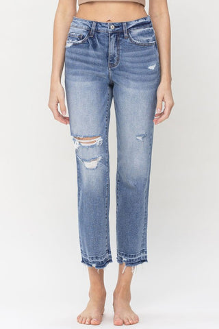 Lovervet Full Size Lena High Rise Crop Straight Jeans Trendsi