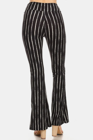 Leggings Depot Striped High Waist Flare Pants Trendsi