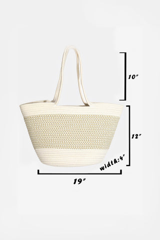 Fame Braid Pattern Beach Tote Bag Trendsi