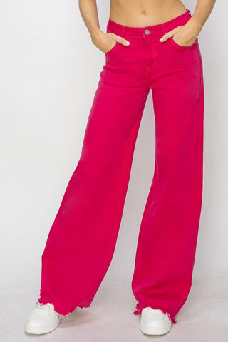 RISEN High Rise Wide Leg Jeans Trendsi