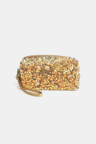 Zenana Colorful Shine Cosmetic Sequin Design Bag Trendsi