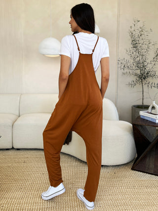 Double Take Full Size Sleeveless V-Neck Pocketed Jumpsuit Trendsi