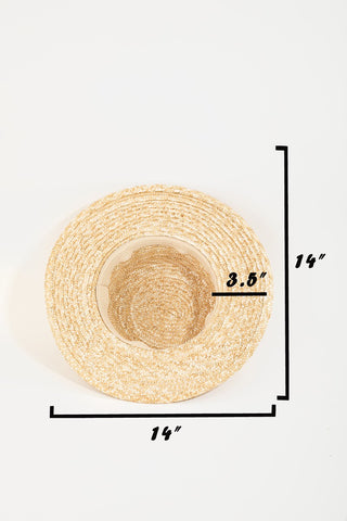 Fame Strap Wide Brim Straw Hat Trendsi