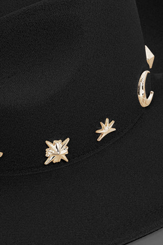 Fame Studded Sun Moon Star Fedora Hat Trendsi