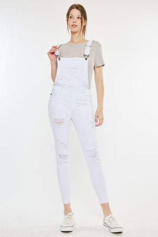 Kancan Distressed Skinny Denim Overalls Trendsi