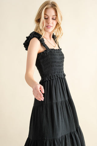 And The Why Smocked Ruffled Tiered Dress Trendsi