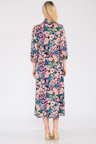 Celeste Full Size Floral Midi Dress with Bow Tied Trendsi