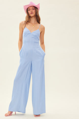 Idem Ditto Drawstring Back Sleeveless Wide Leg Jumpsuit Trendsi