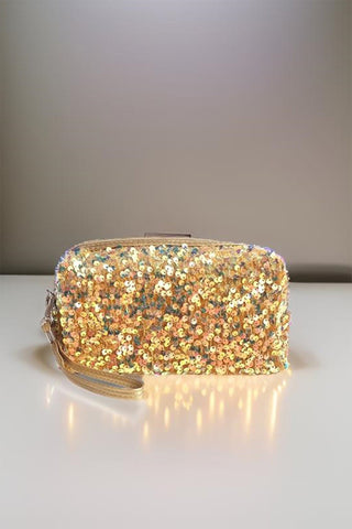 Zenana Colorful Shine Cosmetic Sequin Design Bag Trendsi