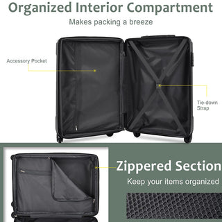 Set of 3 Piece Expandable Lightweight Spinner Suitcase with Corner Guards - Green_14