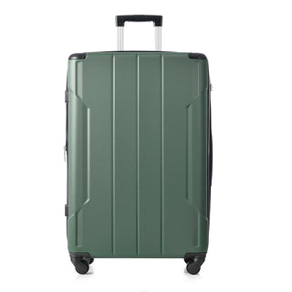 Set of 3 Piece Expandable Lightweight Spinner Suitcase with Corner Guards - Green_2