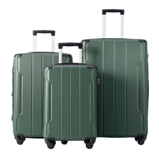 Set of 3 Piece Expandable Lightweight Spinner Suitcase with Corner Guards - Green_5